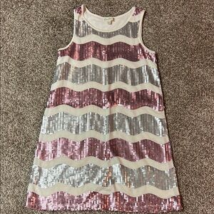 Love, Fire Sequin Dress with Pink and Silver Accents